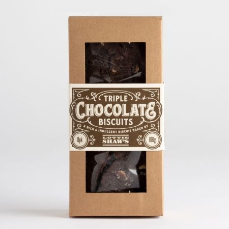 180g Lottie Shaw Triple Chocolate Biscuits