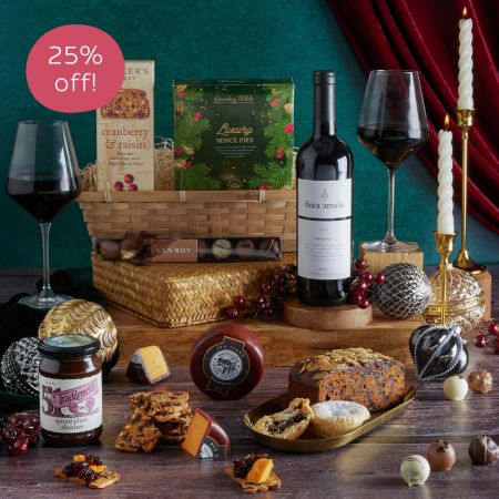 Main image of The Classic Christmas Food & Wine Hamper, a luxury Christmas gift hamper at hampers.com UK