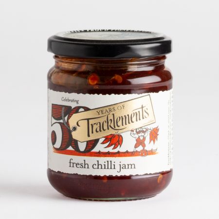 250g Tracklements Fresh Chilli Jam, part of luxury gift hampers at hampers.com