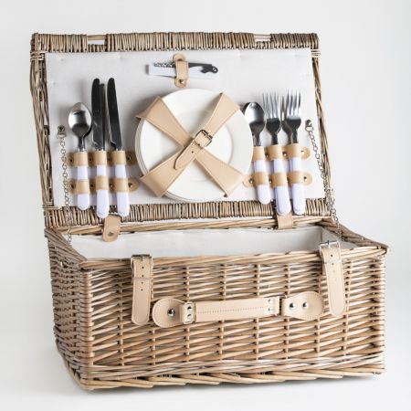 Wicker Picnic Hamper for Four