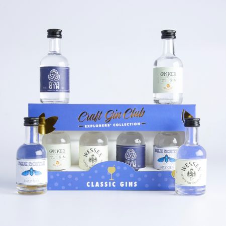 Craft Gin Club set of 4 gins, part of luxury gift hampers at hampers.com UK