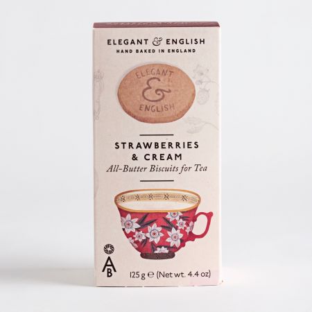 140g Strawberries & Cream Biscuits by Elegant & English