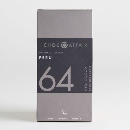 65g Choc Affair Peru 64 Dark Chocolate Bar