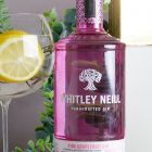 Close up of products in Whitley Neill Pink Gin & Chocolates, a luxury gift hamper at hampers.com
